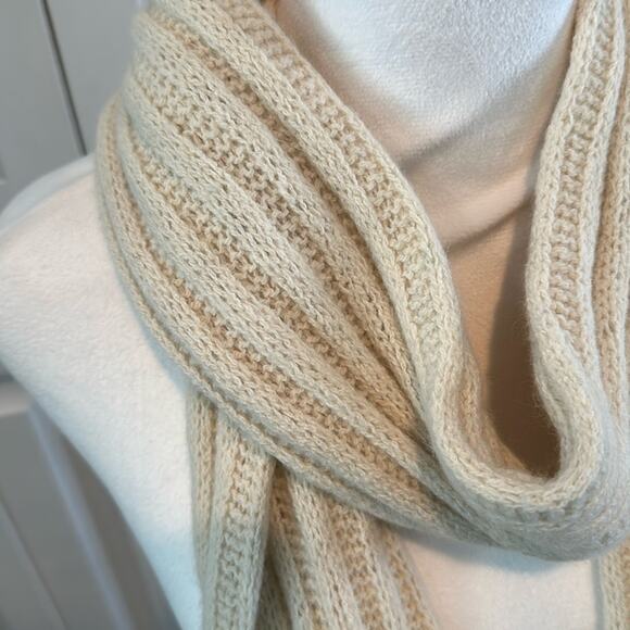 American Eagle Outfitters Angora and Wool Blend Neutral Scarf - Picture 2 of 6